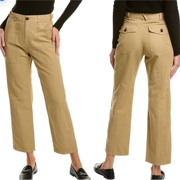 Alex Mill Pants - ALEX MILL- Neil Utility Straight Leg Linen-Blend Pant Khaki Outdoor Casual